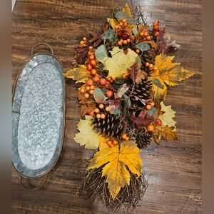 Autumn Harvest Centerpiece & Galvinized Tray